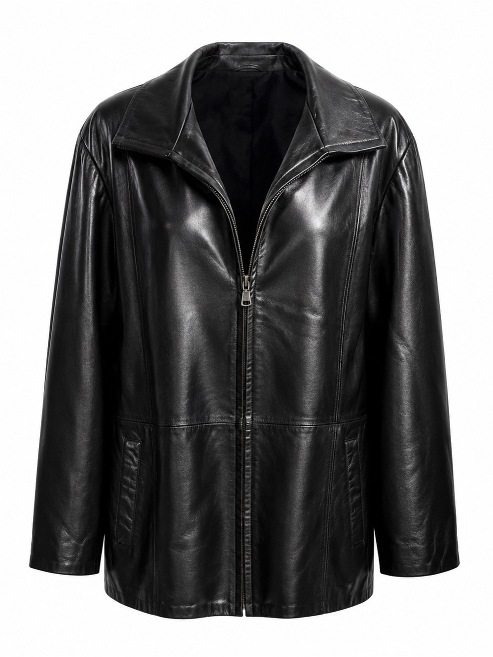 Vintage Nina West Black Leather Jacket Women’s XL 1990s Classic